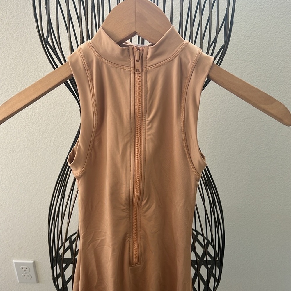 Skims Swim Mock Neck Zip Front Onesie Suit - Picture 5 of 8